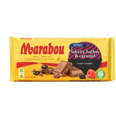 Шоколадная плитка Marabou Licorice 185г лакрица малина карамель