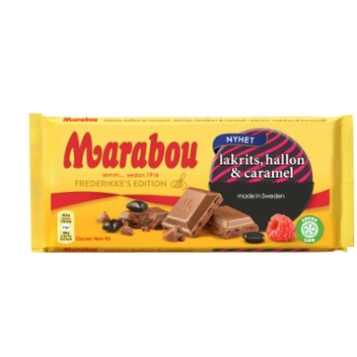 Шоколадная плитка Marabou Licorice 185г лакрица малина карамель