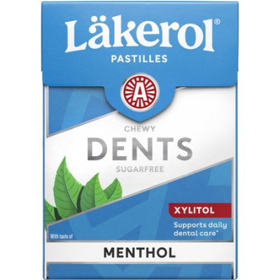 Пастилки с ксилитом со вкусом ментола Lakerol Dents Menthol Ksylitolipastilli 85г