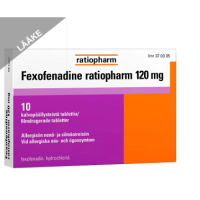 Противоаллергический препарат FEXOFENADINE RATIOPHARM 120 MG 10 таб