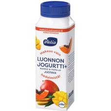 Натуральный йогурт Valio Luonnonjogurtti+ Juotava Mango & Papaija питьевой 2,5дл без лактозы