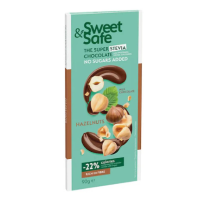 Шоколад Sly Sweet&Safe Milk&Hazelnut со стевией 90г