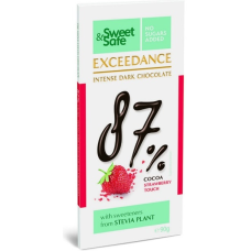 Плиточный темный шоколад Sweet & Safe Exceedance Premium 87% 90г клубника ваниль