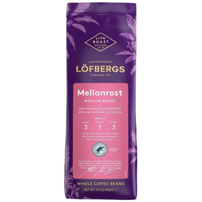 Кофе в зернах Lofbergs Medium Roast 400г