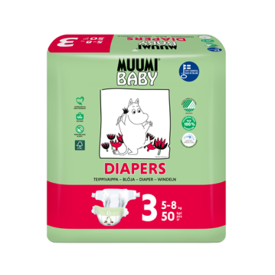 Подгузники Muumi Baby Diapers  3  50 шт 5-8 кг