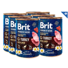 Влажный корм для щенков Brit Premium by Nature 400 г  6 шт печень индейки 