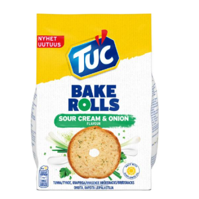 Сухарики TUC Bake Rolls Sour Cream & Onion 150г лук сметана