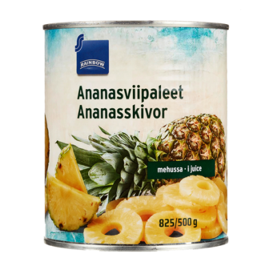 Кольца ананаса в ананасовом соке Rainbow Ananas viipaleet  820/490 г