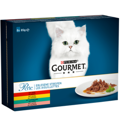 Влажный корм для взрослой кошки Gourmet Perle Mini Filets 8x85г ассорти