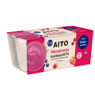 Ферментированный овсяный йогурт Fazer Aito Oat Yoghurt Wild Berry 2 x 125г ягоды