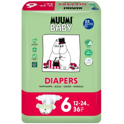 Подгузники Muumi Baby Diapers  6  36 шт 12-24 кг