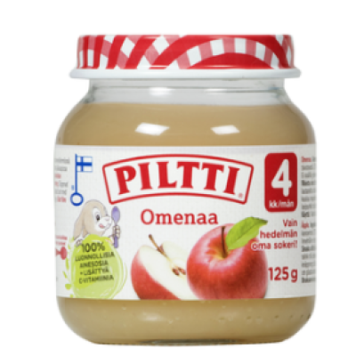 Яблочное фруктовое пюре Piltti Omenaa 125 г  с 4 месяцев