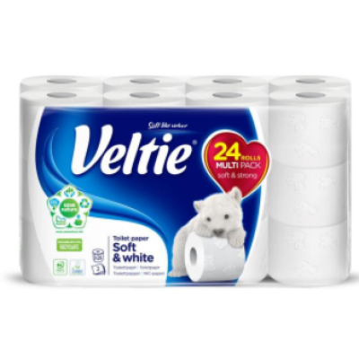 Туалетная бумага трехслойная Veltie Wc-Paperi Pure & Soft 24шт