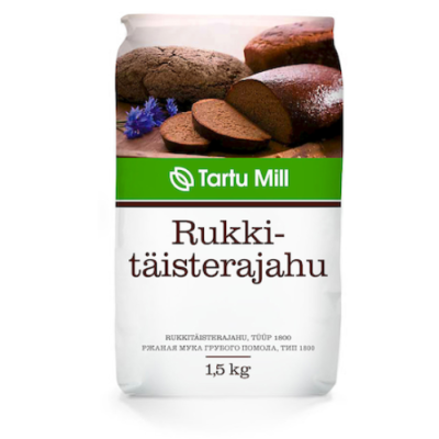 Цельнозерновая ржаная мука TARTU MILL Taistera rukkijahu 1,5 кг