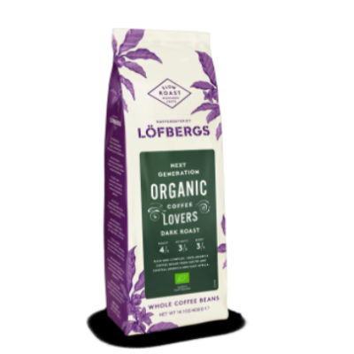 Органический кофе в зернах темной обжарки Lofbergs Organic lovers 400 г 