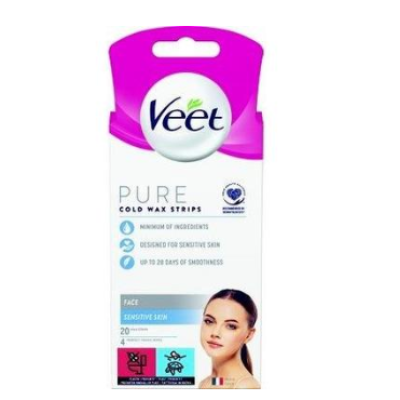 Восковые полоски Veet Pure для лица с холодным воском 20 шт