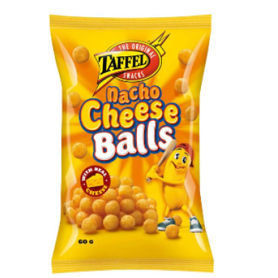 Сырные снеки со вкусом Taffel Nacho Cheese Balls 60г