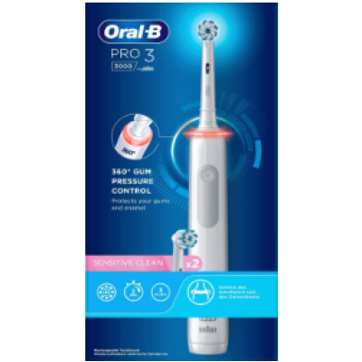 Электрическая зубная щетка Oral-B PRO3 3000 White Sensitive Clean