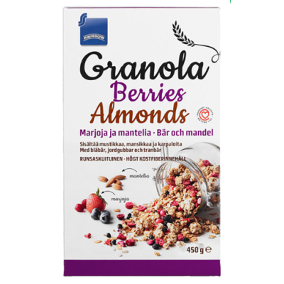 Мюсли Rainbow Granola Berries Almonds 450г ягоды и миндаль